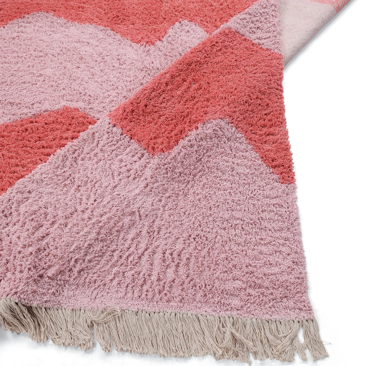 Alfombras de pelo largo - Amira Natural Cotton Shaggy (rosa)