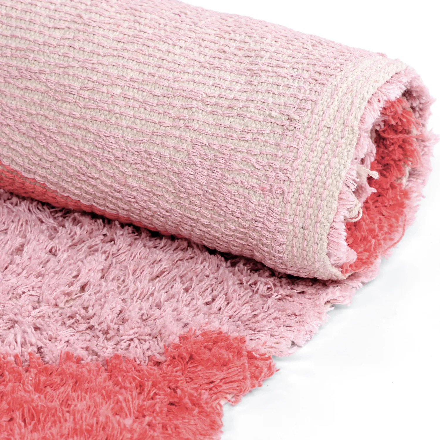 Alfombras de pelo largo - Amira Natural Cotton Shaggy (rosa)