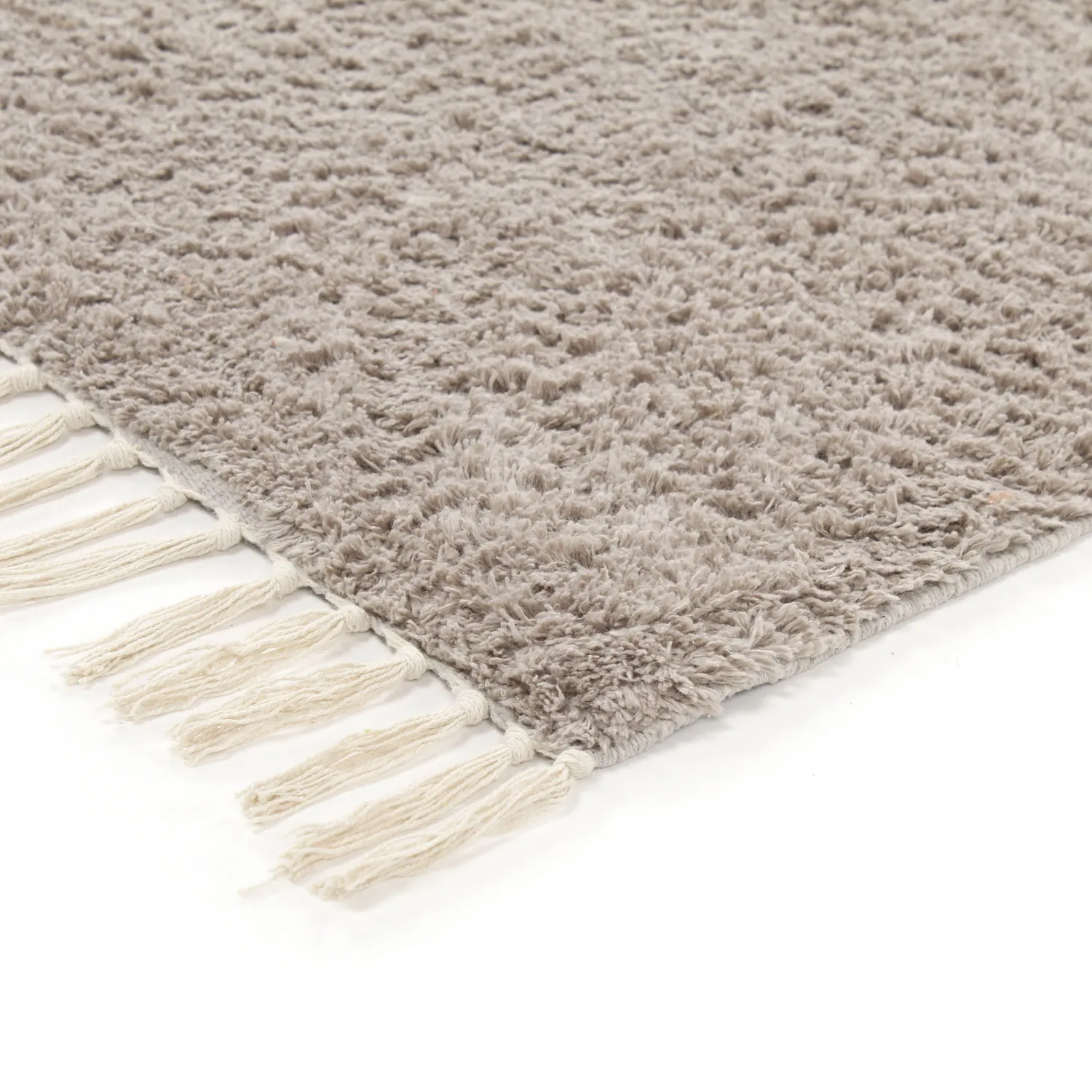 Alfombras de pelo largo - Amira Natural Cotton Shaggy (gris topo/amarillo)