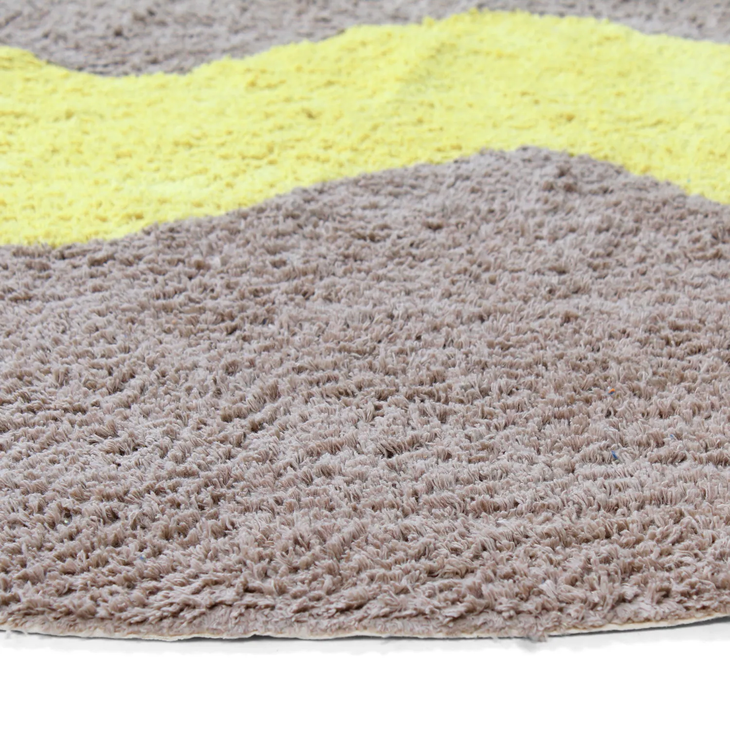 Alfombras redondeadas - Amira Natural Cotton Shaggy (gris topo/amarillo)