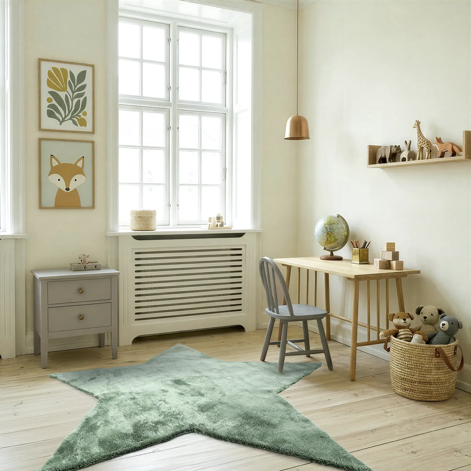 Alfombra Infantil - Aranga Super Soft Star (verde)