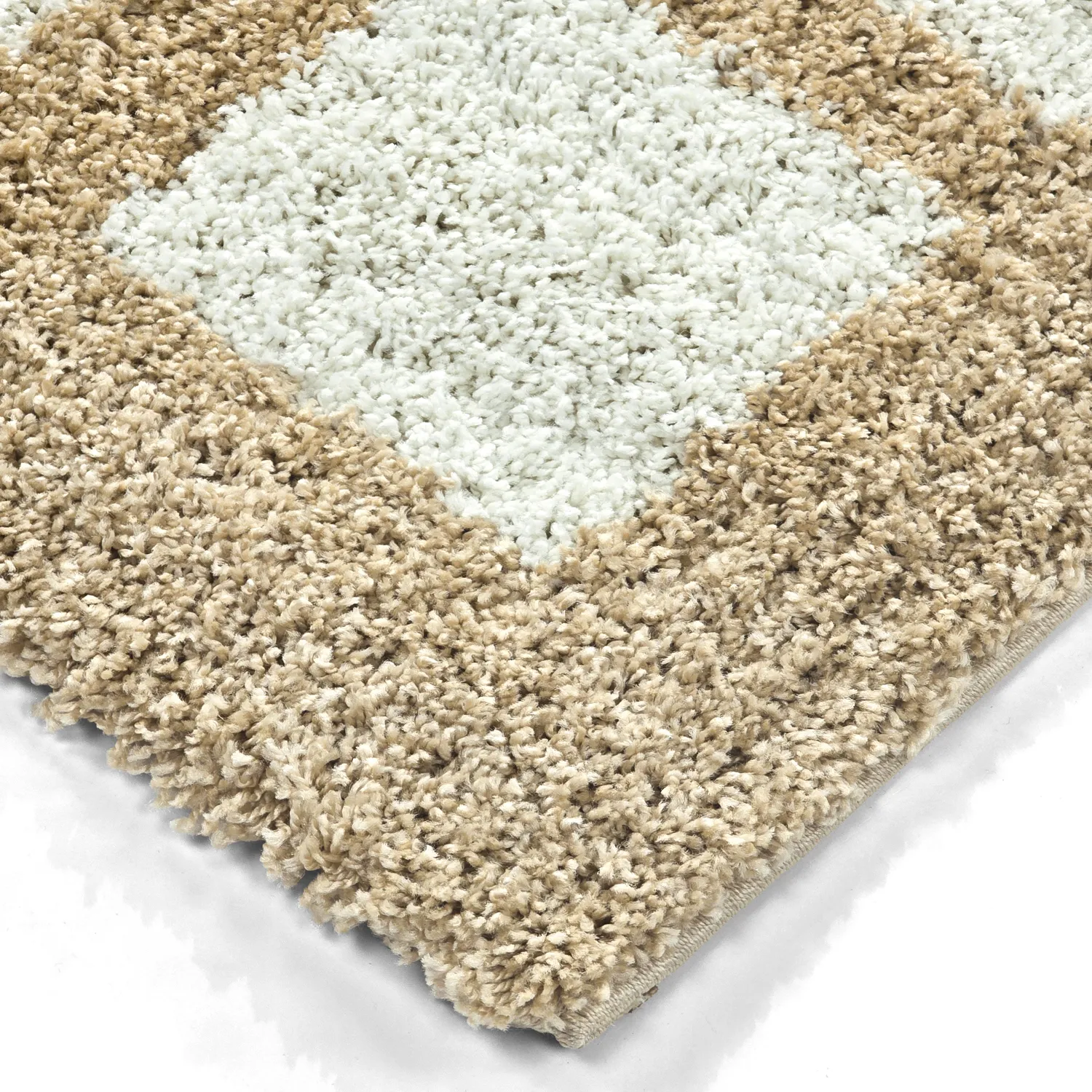Alfombras de pelo largo - Asilah (beige/blanco)