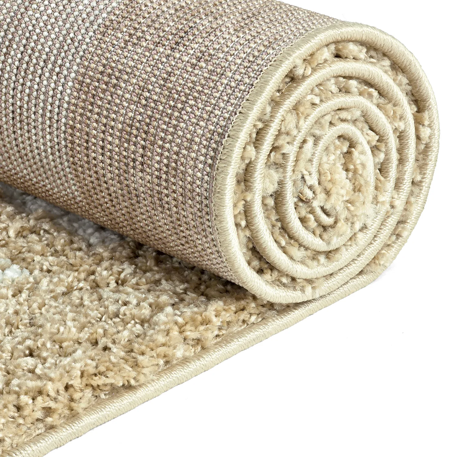 Alfombras de pelo largo - Asilah (beige/blanco)