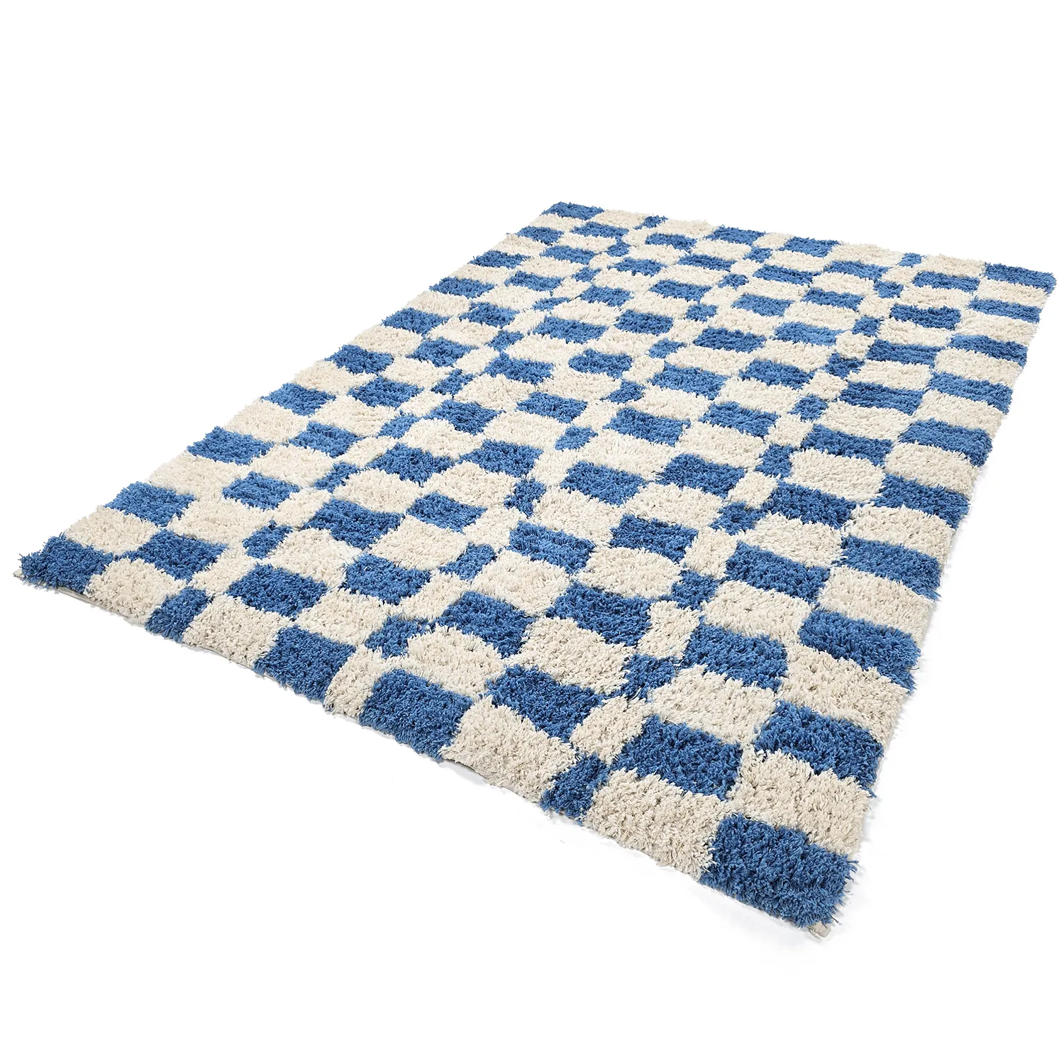 Alfombras de pelo largo - Atrani Natural Cotton Shaggy (azul)