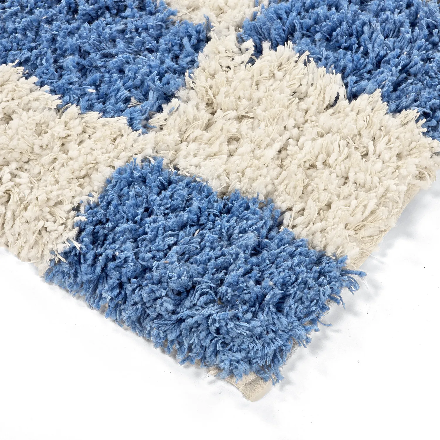 Alfombras de pelo largo - Atrani Natural Cotton Shaggy (azul)