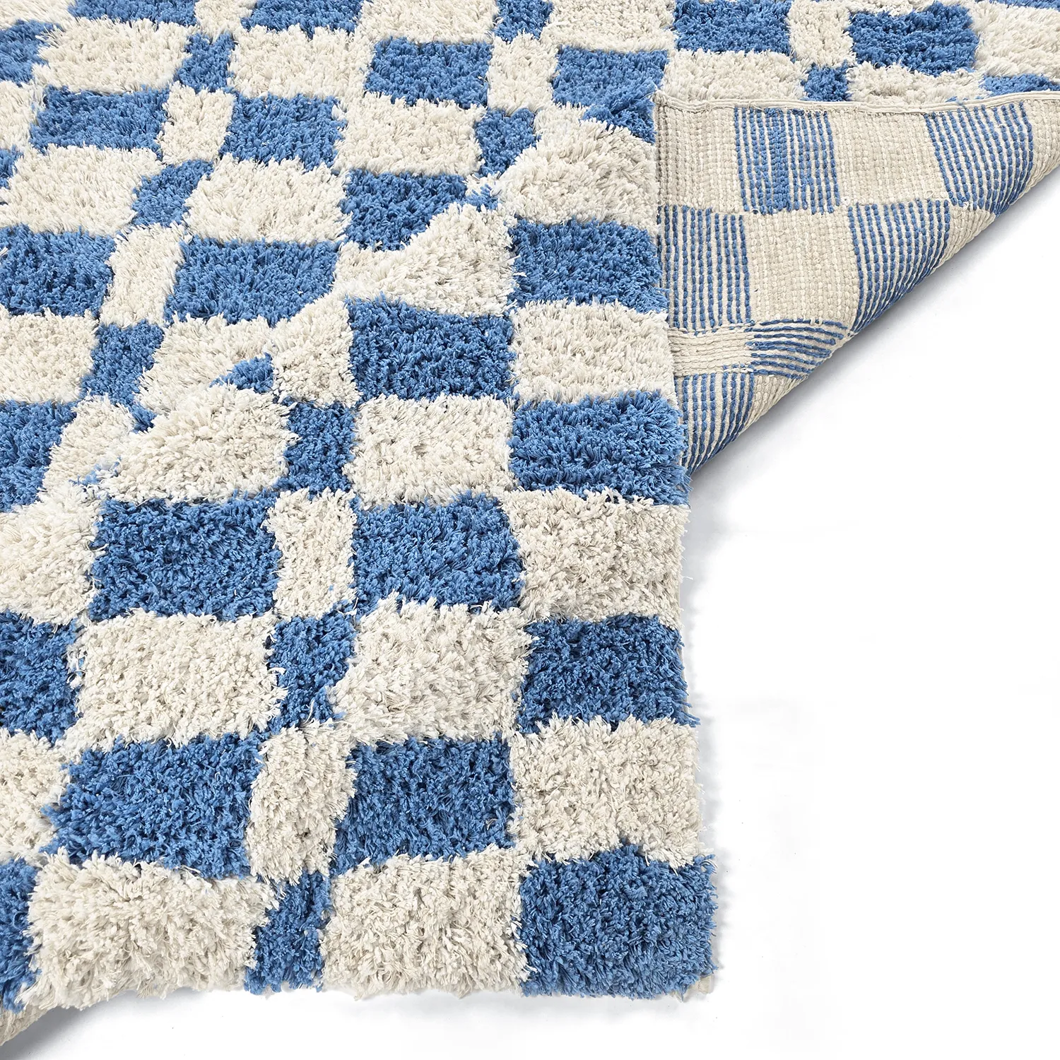 Alfombras de pelo largo - Atrani Natural Cotton Shaggy (azul)