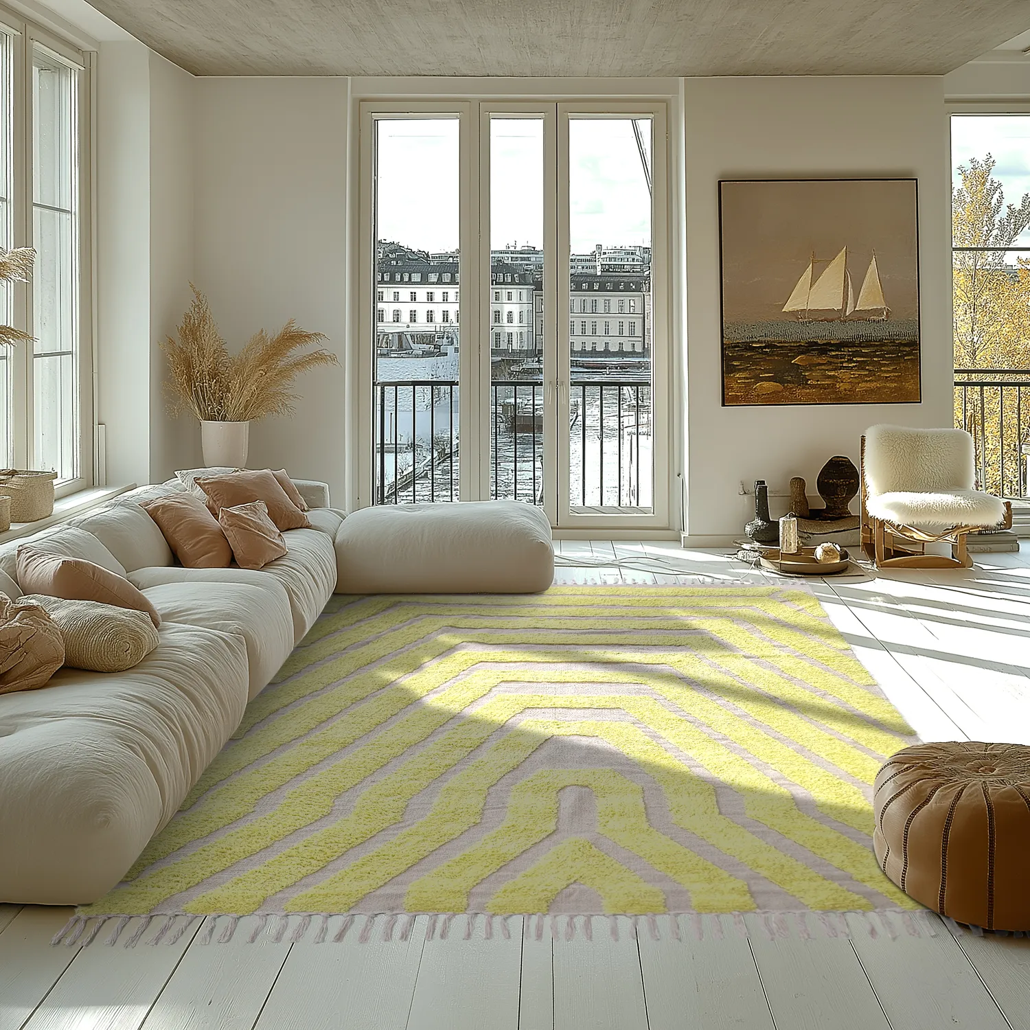 Alfombras de pelo largo - Callista Natural Cotton Shaggy (amarillo)