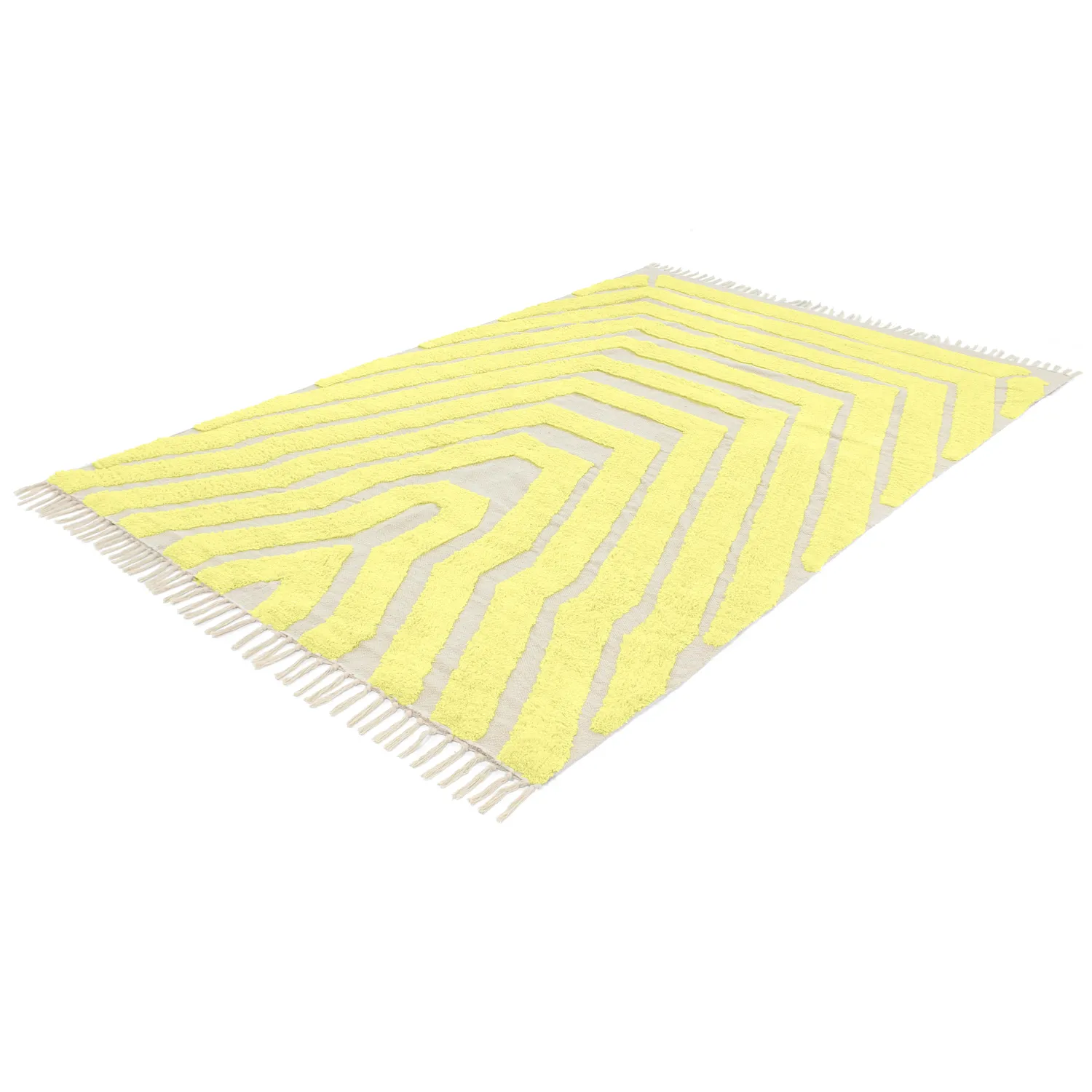 Alfombras de pelo largo - Callista Natural Cotton Shaggy (amarillo)