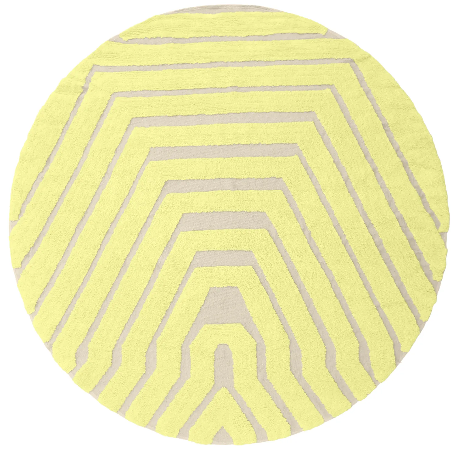 Alfombras redondeadas - Callista Natural Cotton Shaggy (amarillo)