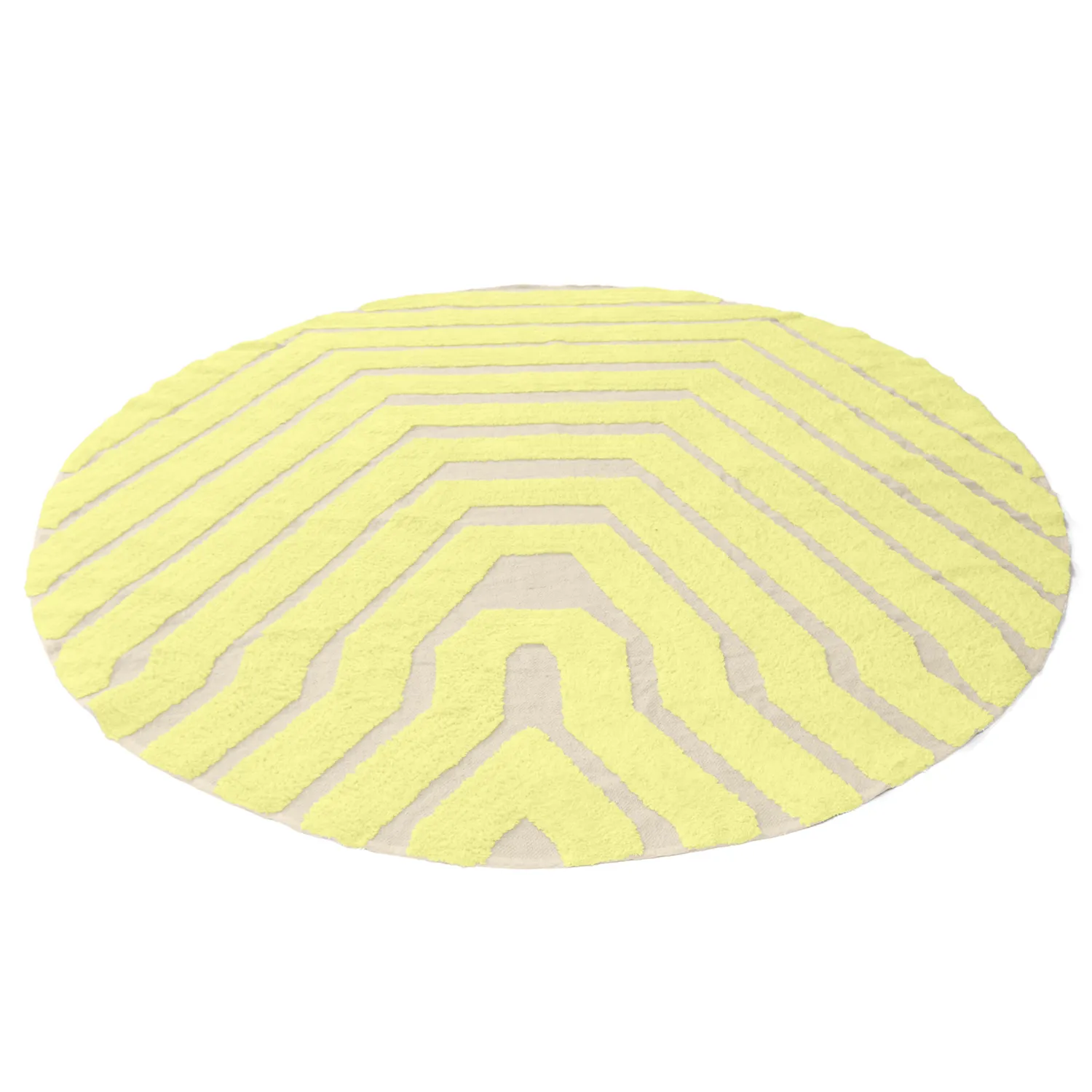 Alfombras redondeadas - Callista Natural Cotton Shaggy (amarillo)