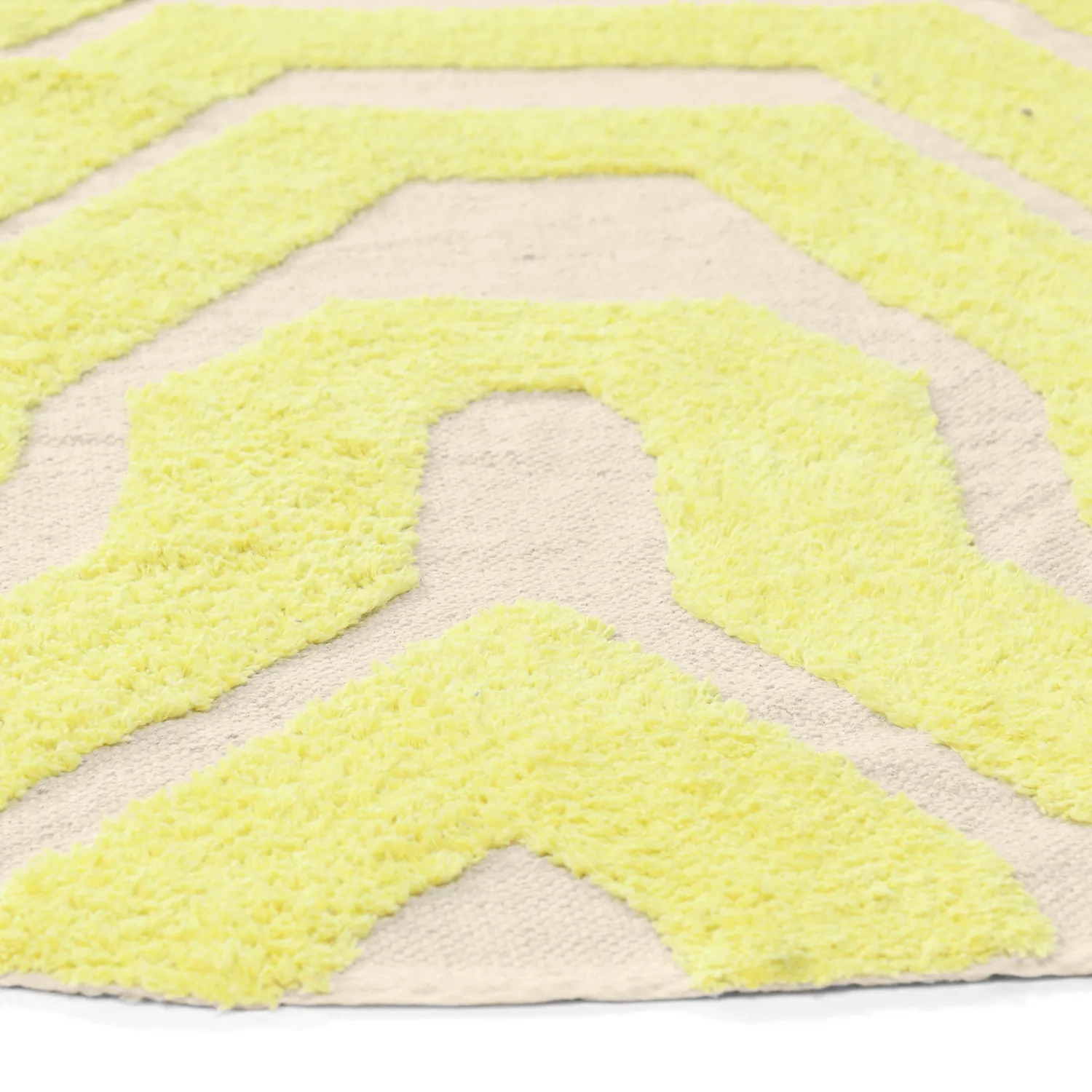 Alfombras redondeadas - Callista Natural Cotton Shaggy (amarillo)