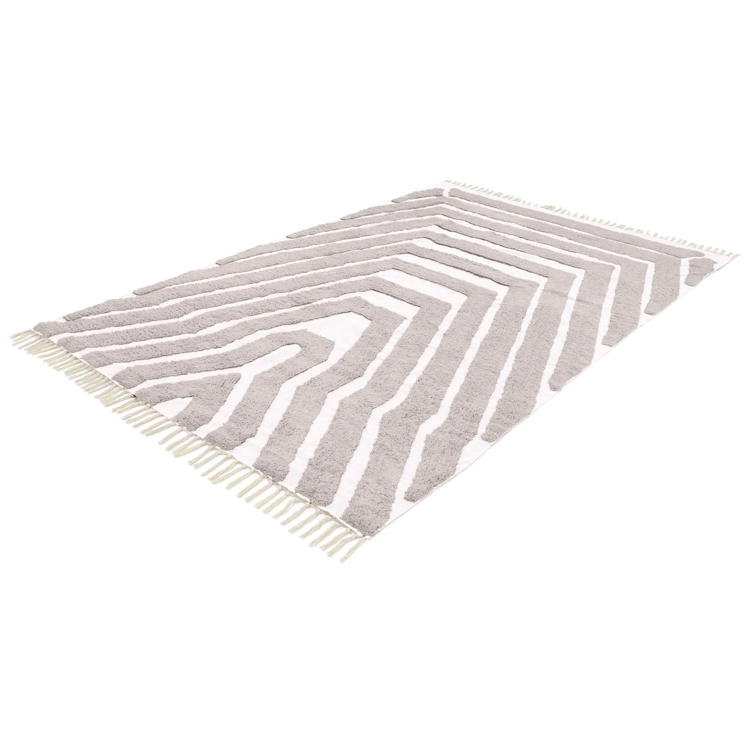 Alfombras de pelo largo - Callista Natural Cotton Shaggy (gris pardo)