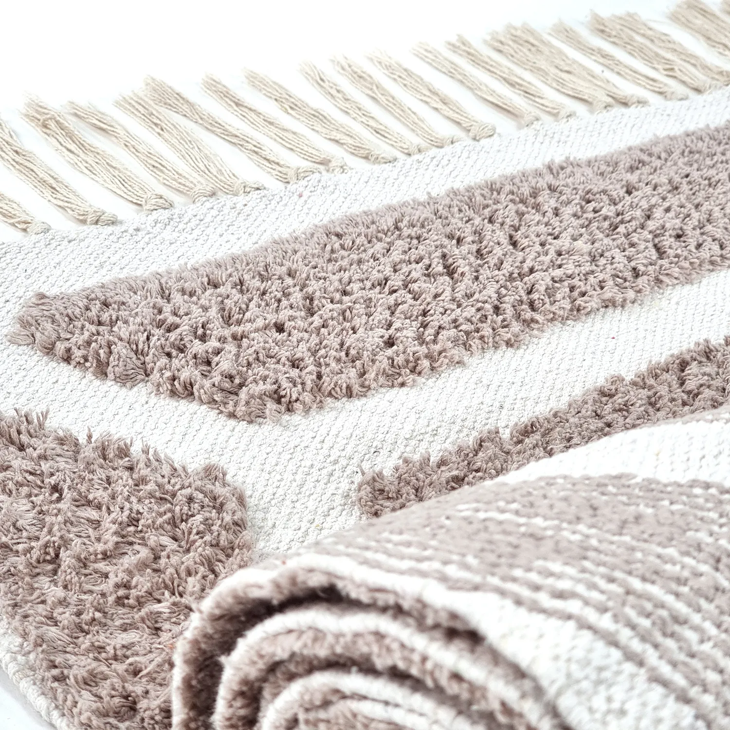Alfombras de pelo largo - Callista Natural Cotton Shaggy (gris pardo)