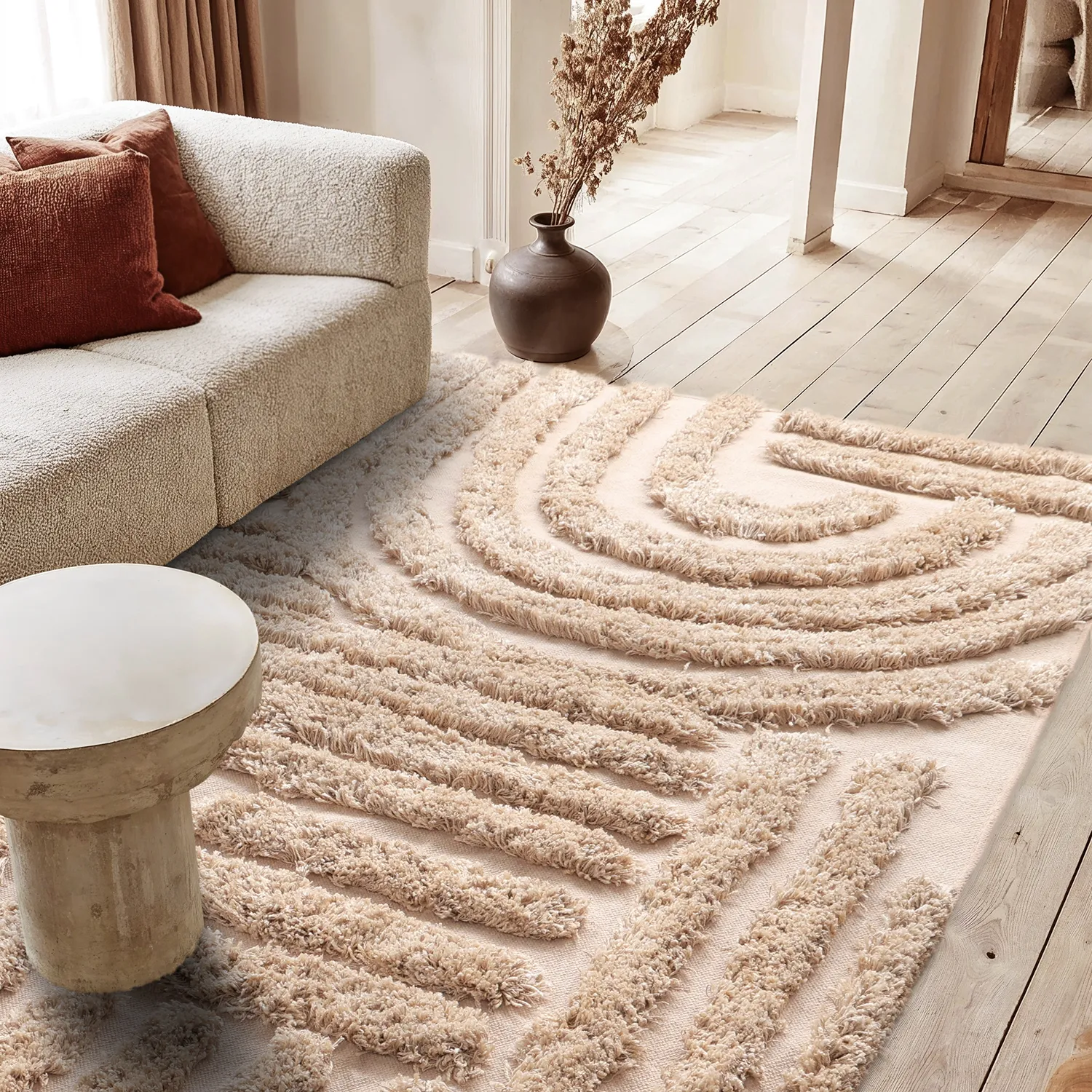 Alfombras de pelo largo - Cazorla Natural Cotton Shaggy (beige)
