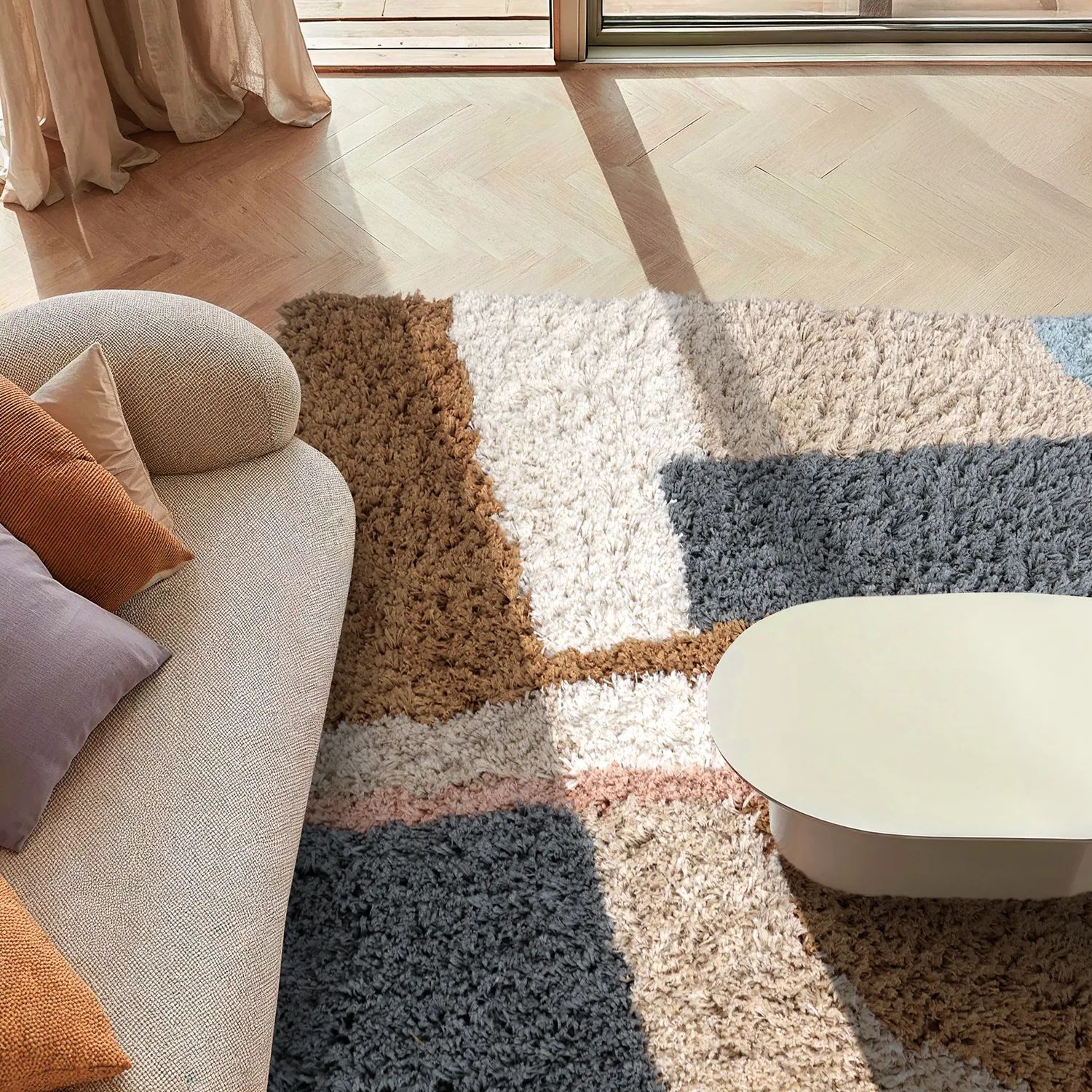 Alfombras de pelo largo - Cefalu Natural Cotton Shaggy (multicolor)
