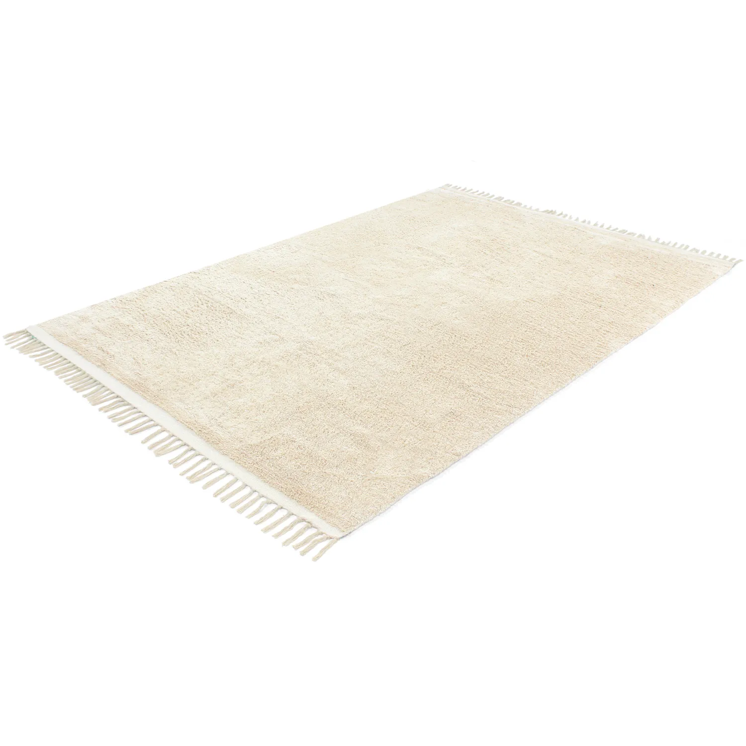 Alfombras de pelo largo - Celina Natural Cotton Shaggy (blanco roto/beige)