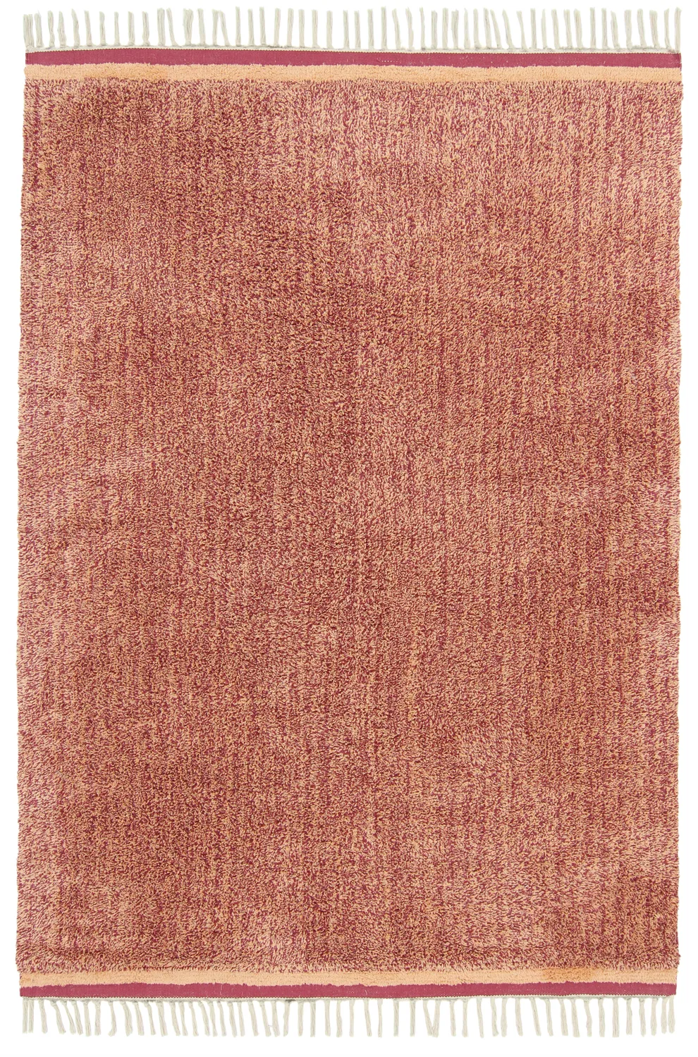 Alfombras de pelo largo - Celina Natural Cotton Shaggy (rojo)