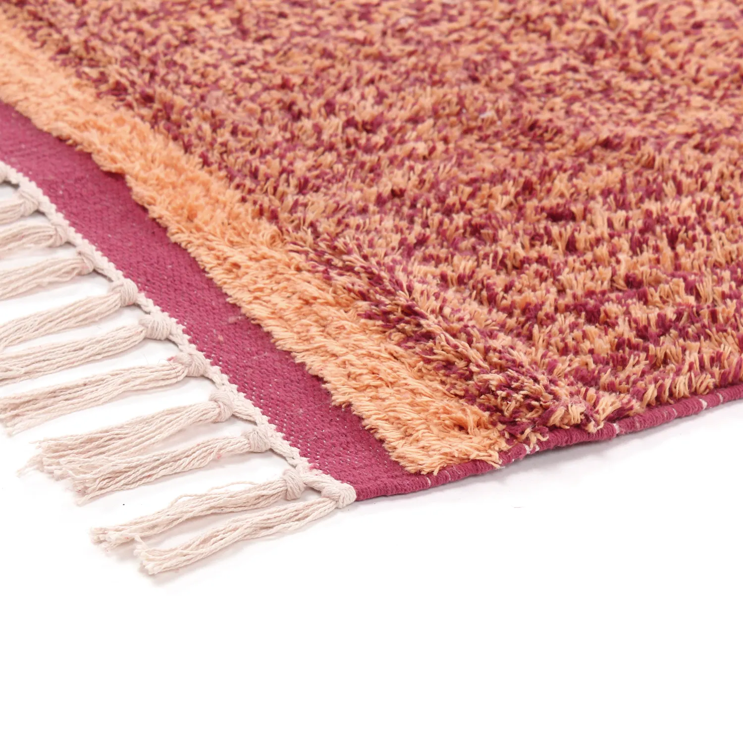 Alfombras de pelo largo - Celina Natural Cotton Shaggy (rojo)