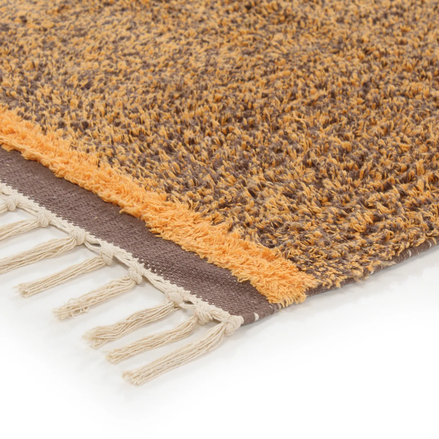 Alfombras de pelo largo - Celina Natural Cotton Shaggy (marrón/naranja)