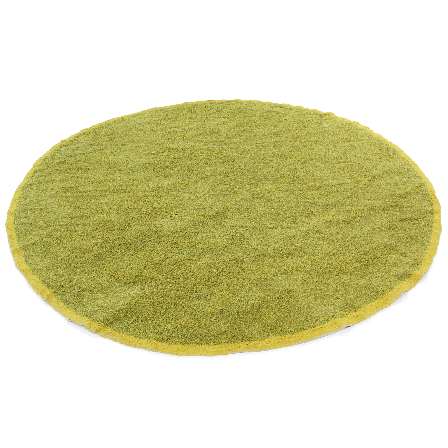 Alfombras redondeadas - Celina Natural Cotton Shaggy (verde/amarillo)