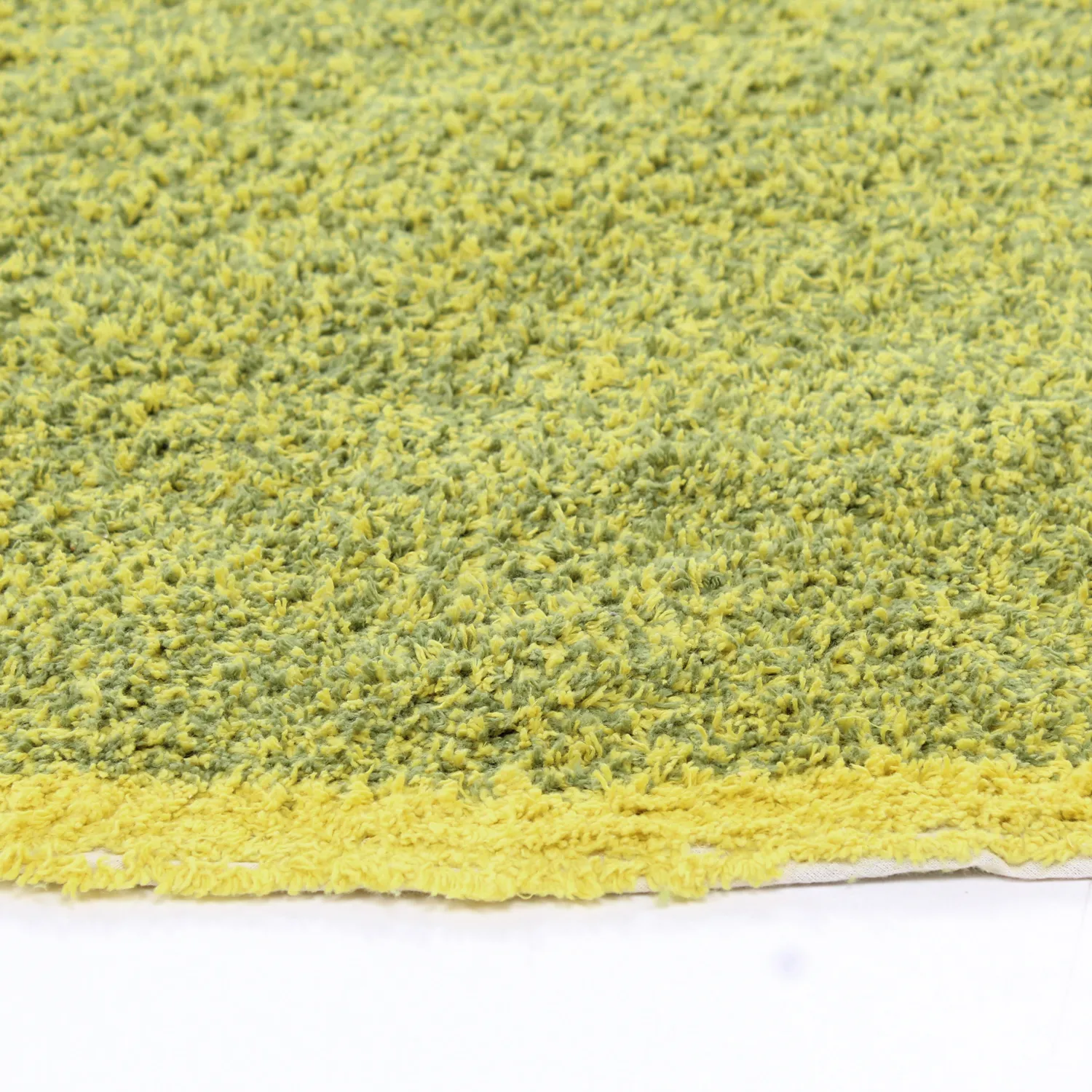 Alfombras redondeadas - Celina Natural Cotton Shaggy (verde/amarillo)