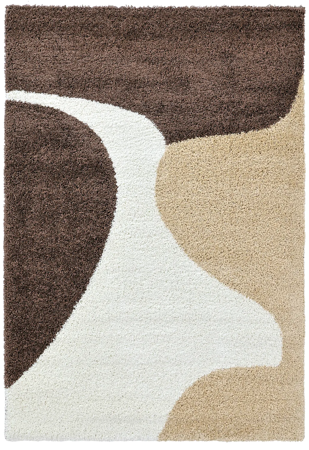 Alfombras de pelo largo - Chiniot (marrón/beige/blanco)