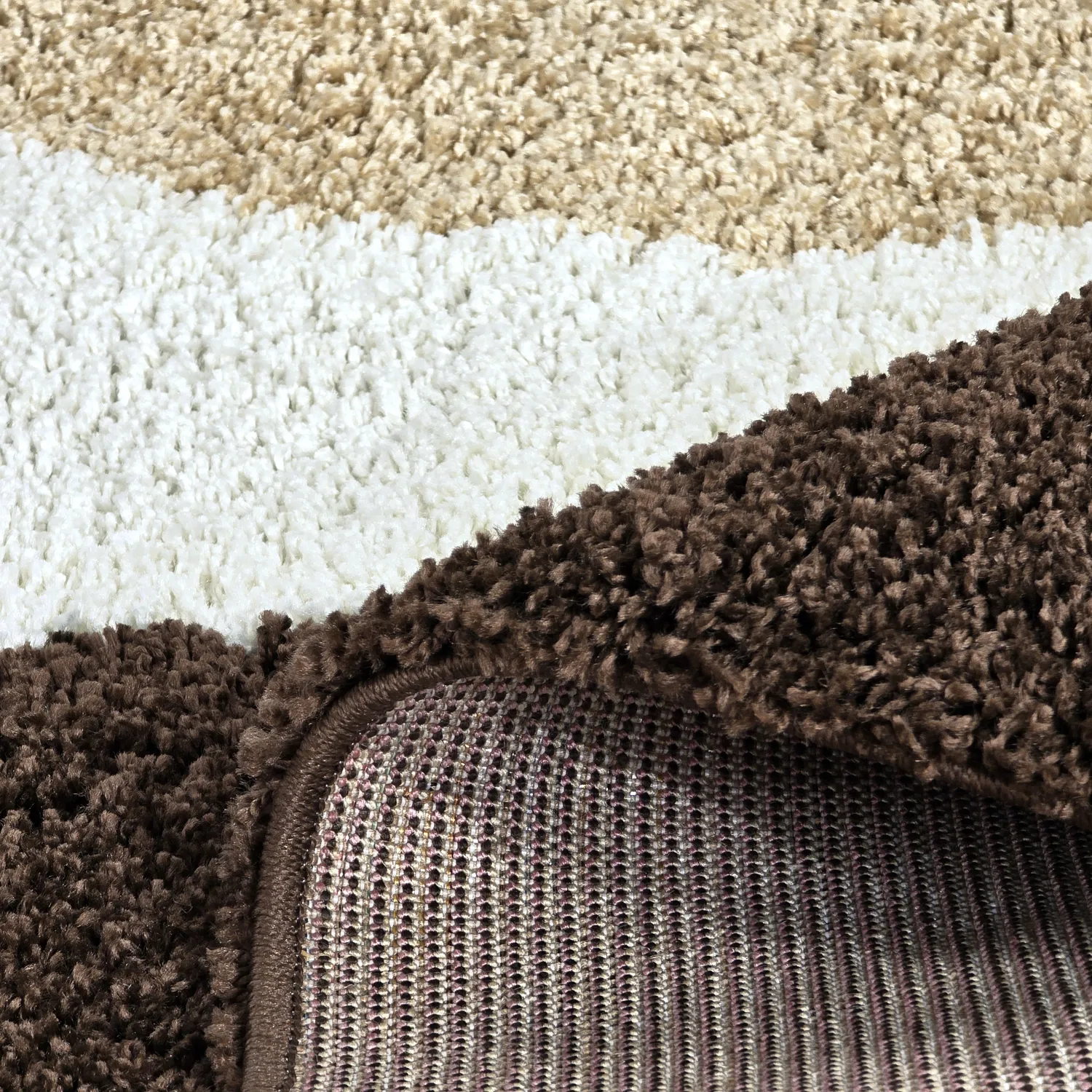 Alfombras de pelo largo - Chiniot (marrón/beige/blanco)