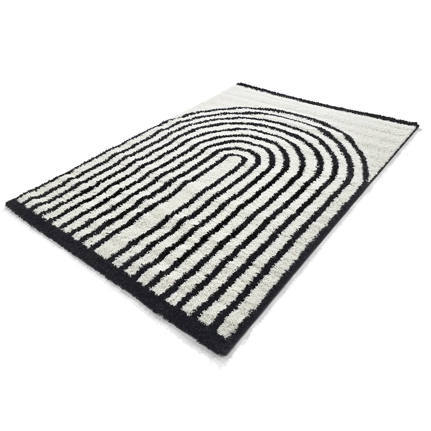 Alfombras de pelo largo - Cluny (blanco/negro)