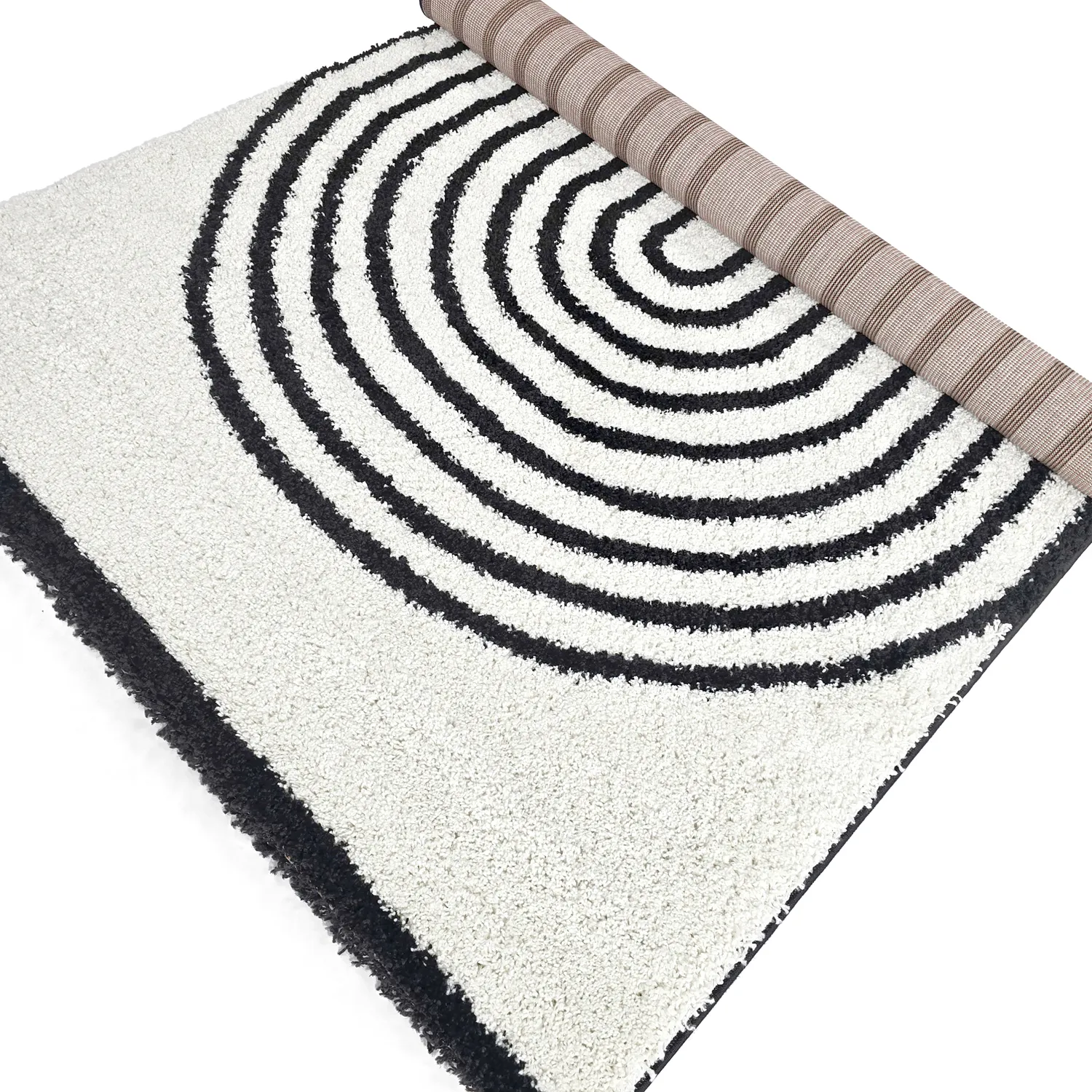 Alfombras de pelo largo - Cluny (blanco/negro)