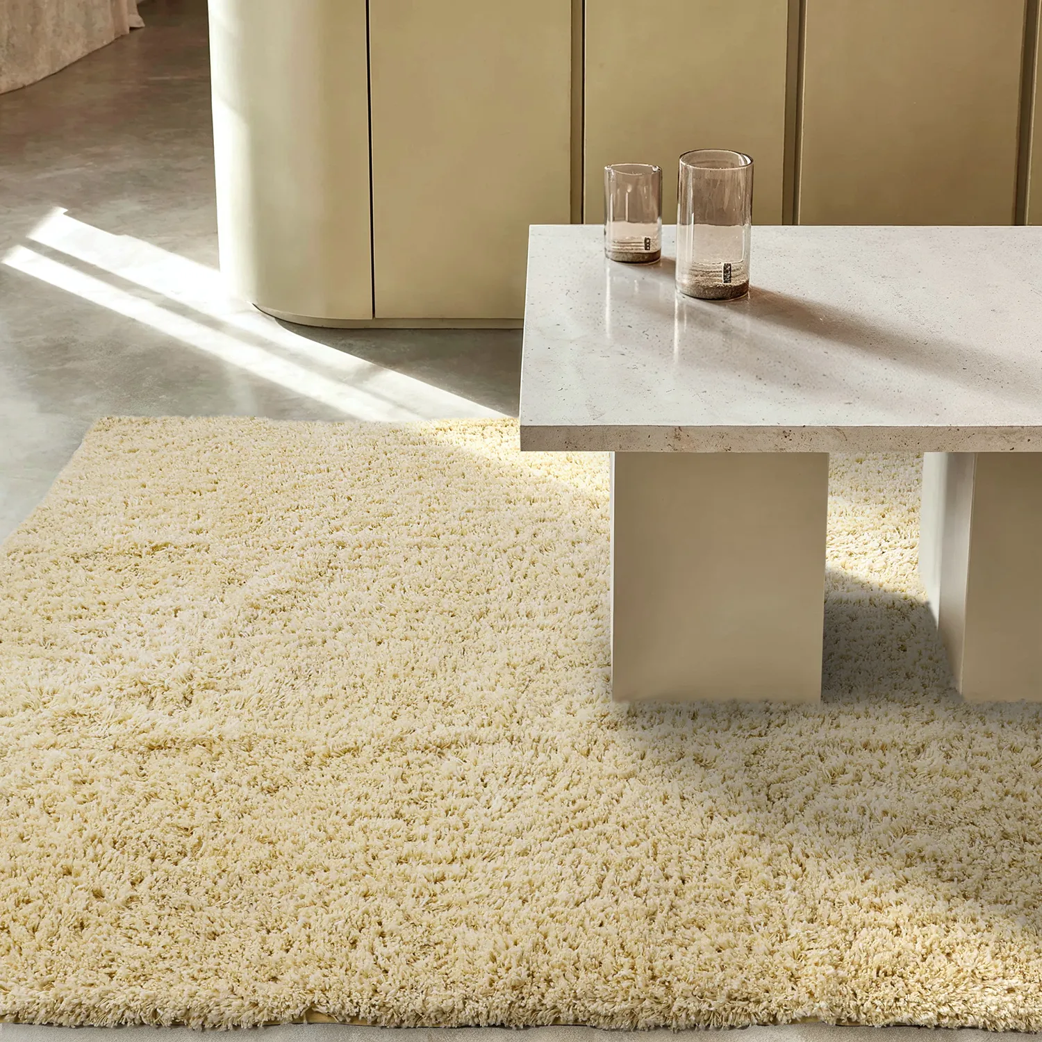 Alfombras de pelo largo - Combarro Solid Cotton Shaggy (amarillo claro)