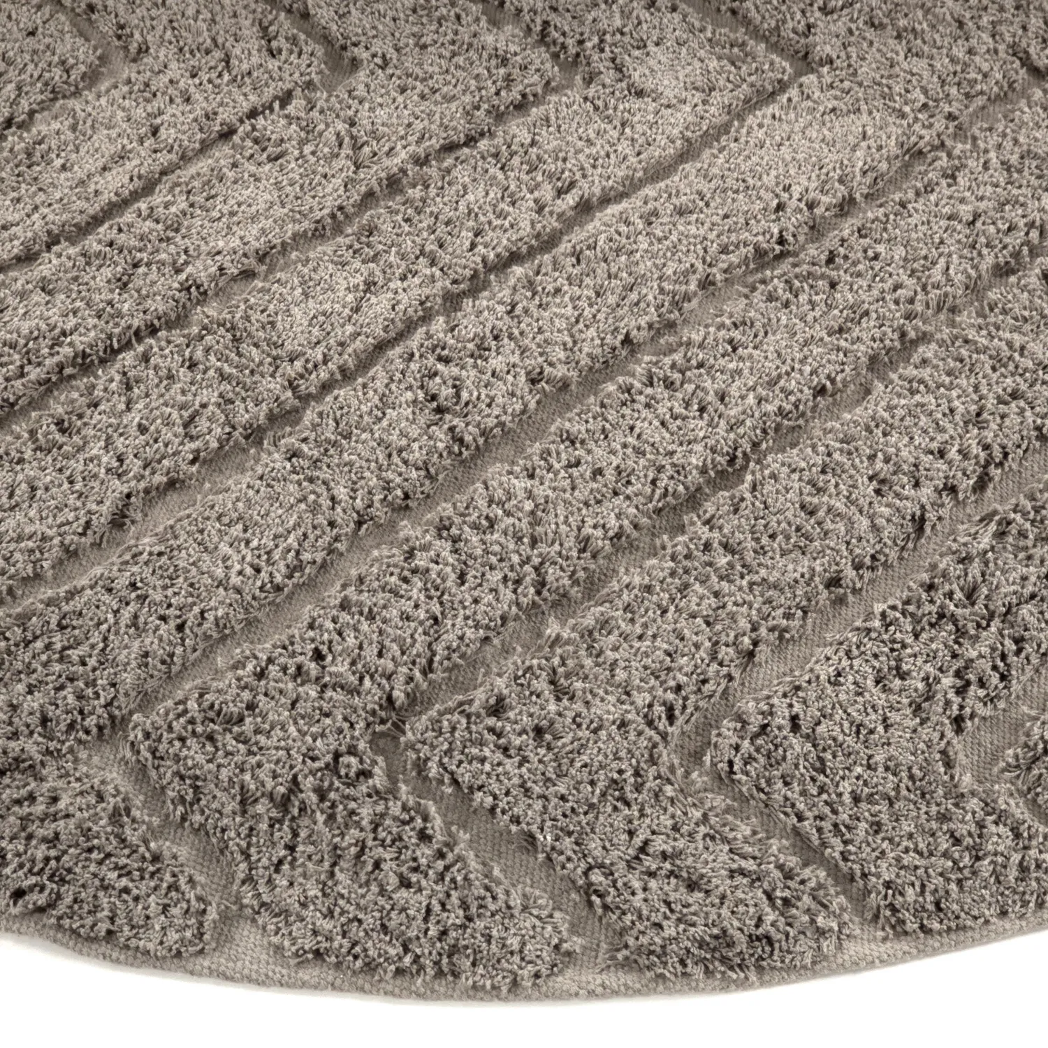 Alfombras redondeadas - Conara Natural Cotton Shaggy (gris pardo)
