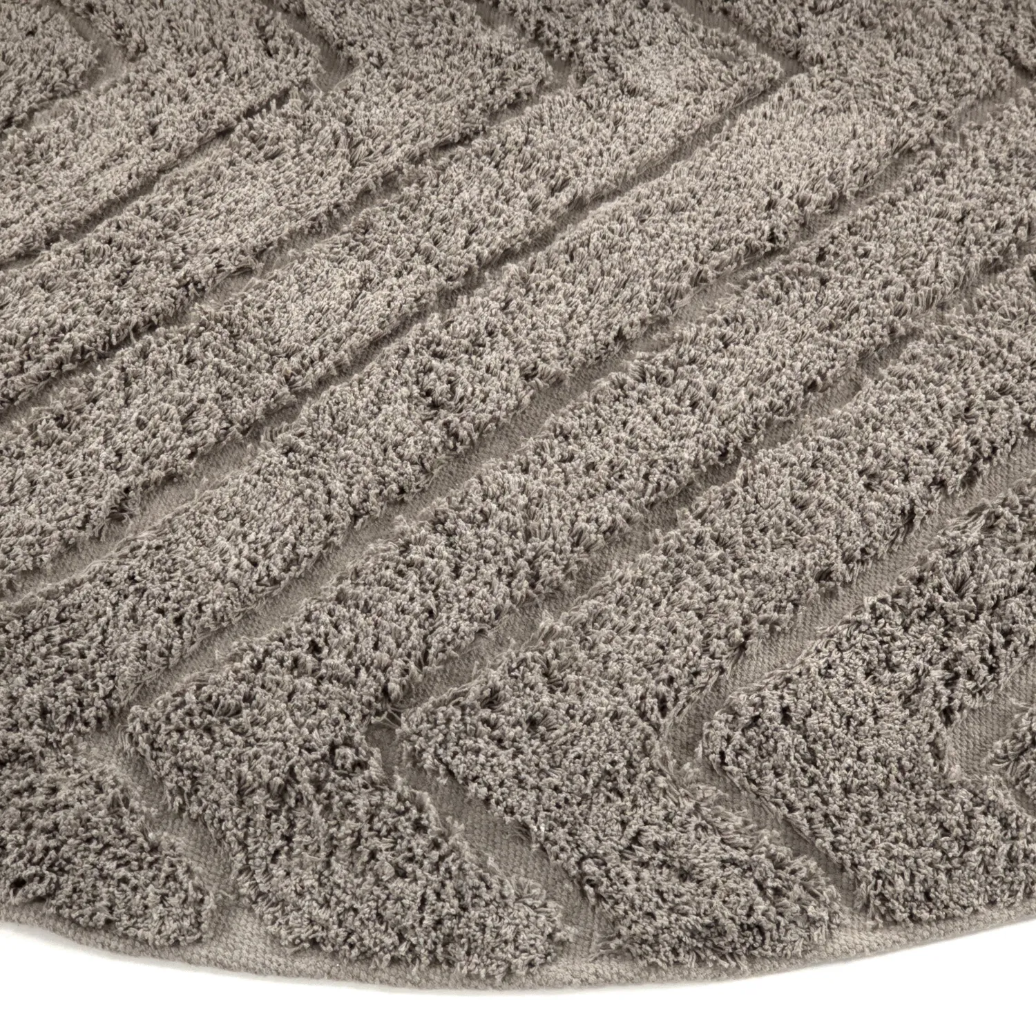 Alfombras redondeadas - Conara Natural Cotton Shaggy (gris pardo)