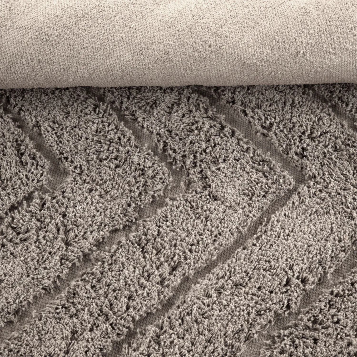 Alfombras redondeadas - Conara Natural Cotton Shaggy (gris pardo)