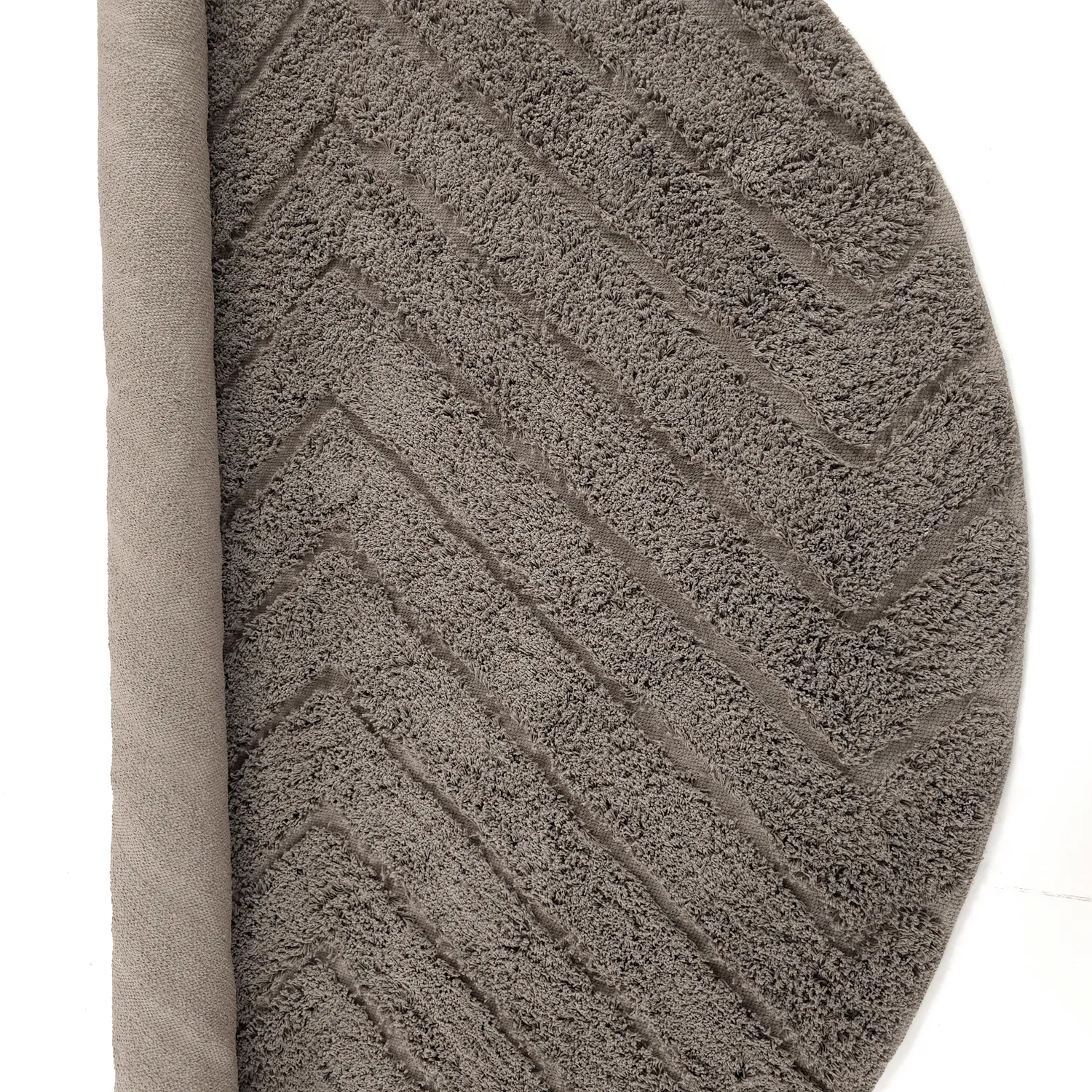 Alfombras redondeadas - Conara Natural Cotton Shaggy (gris pardo)
