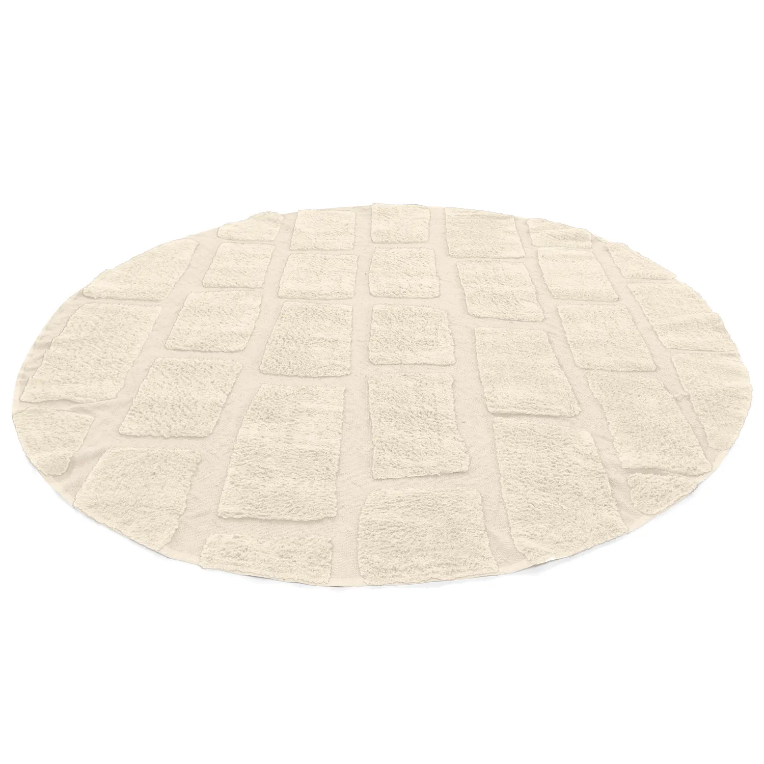 Alfombras redondeadas - Cyrus Natural Cotton Shaggy (beige)