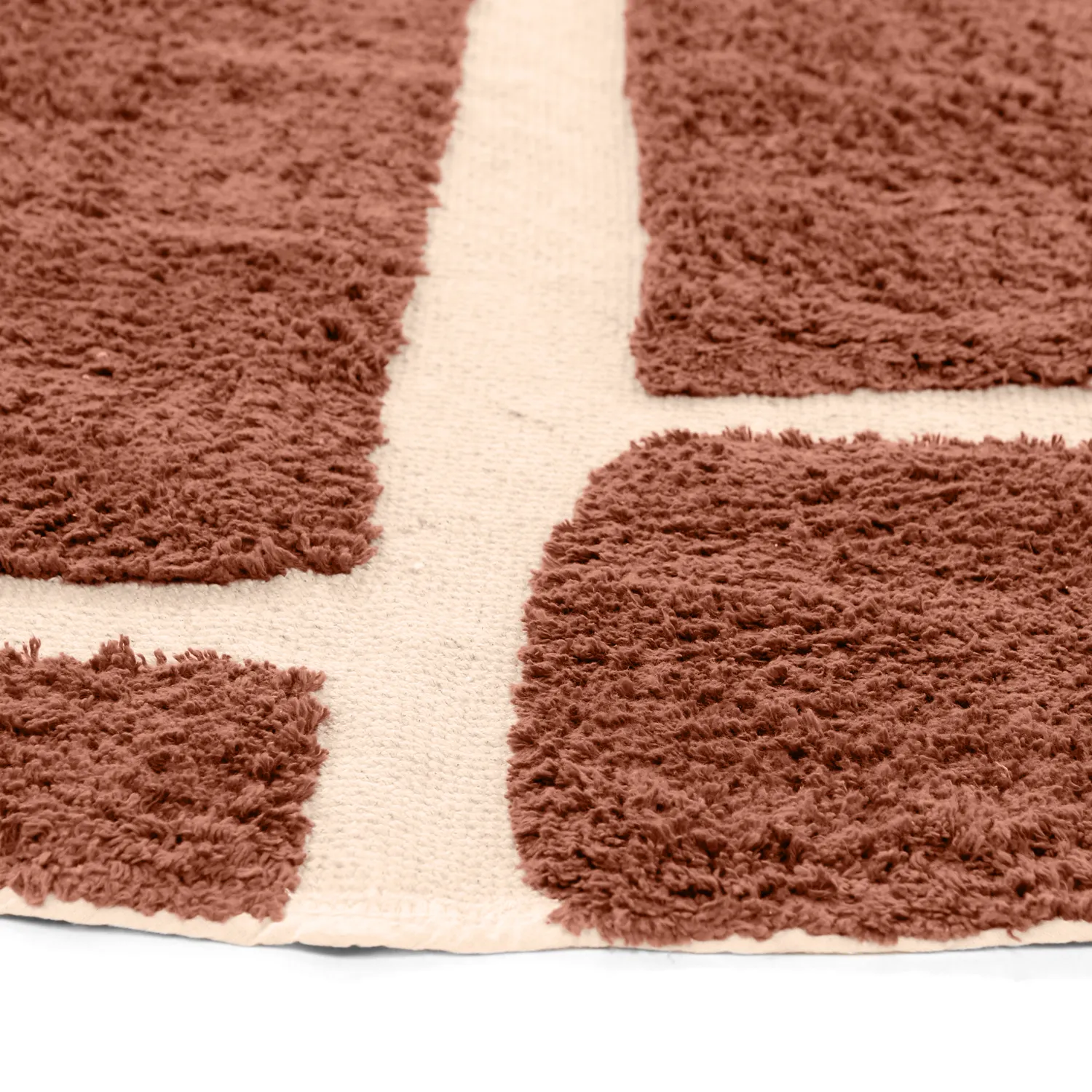 Alfombras redondeadas - Cyrus Natural Cotton Shaggy (marrón)
