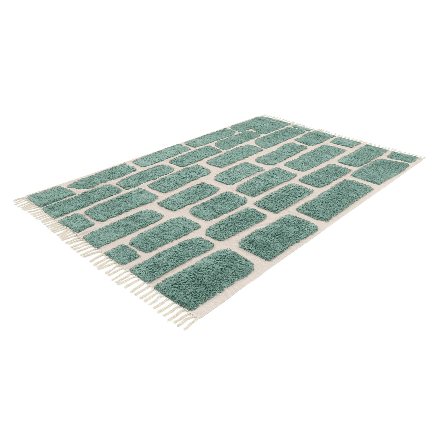 Alfombras de pelo largo - Cyrus Natural Cotton Shaggy (verde)