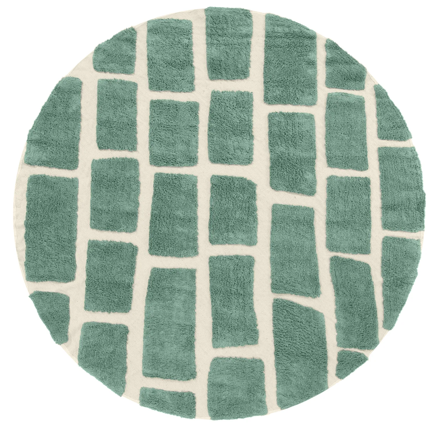 Alfombras redondeadas - Cyrus Natural Cotton Shaggy (verde)