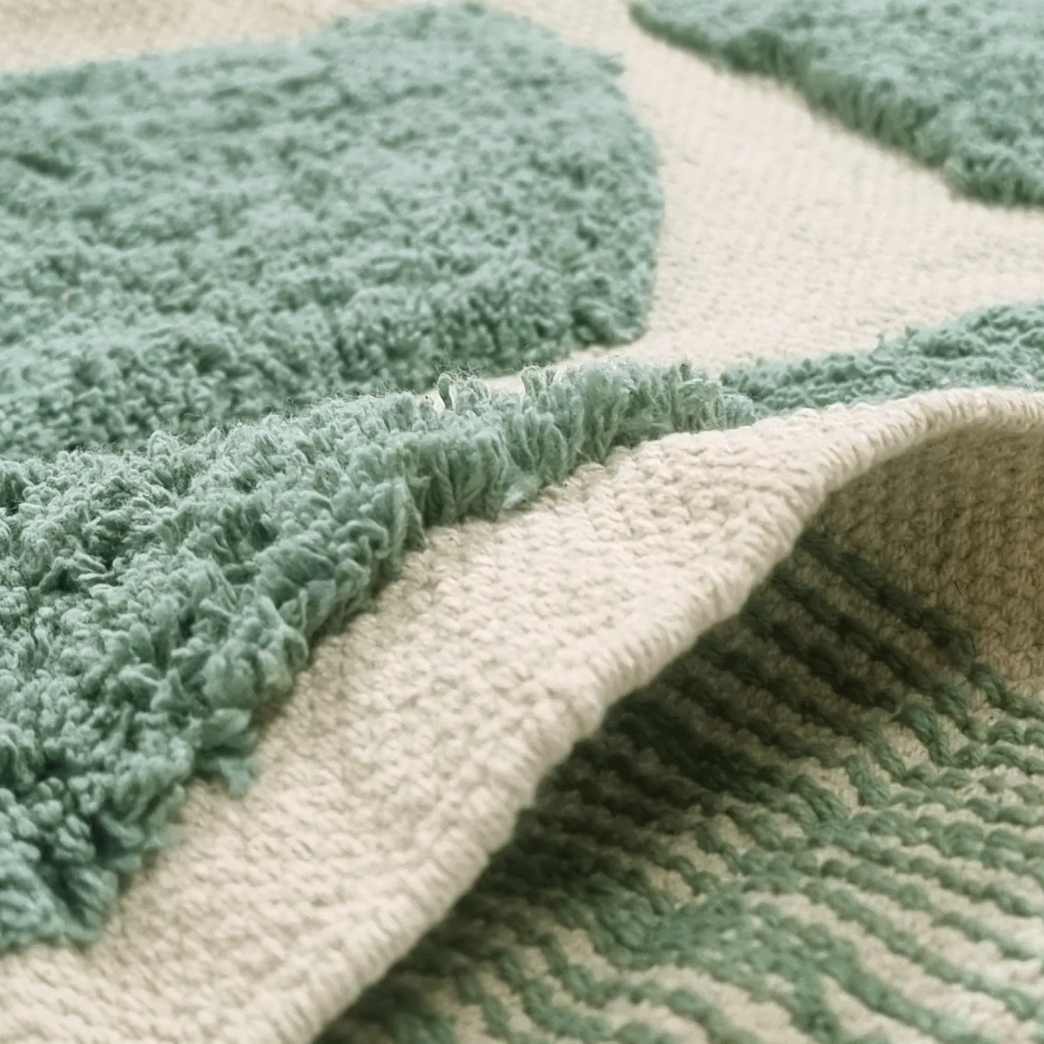 Alfombras redondeadas - Cyrus Natural Cotton Shaggy (verde)