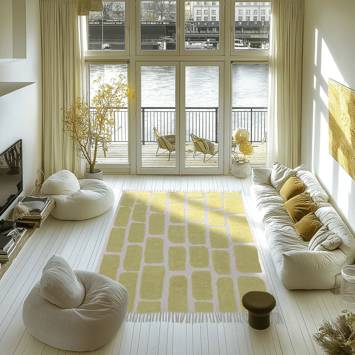 Alfombras de pelo largo - Cyrus Natural Cotton Shaggy (amarillo)