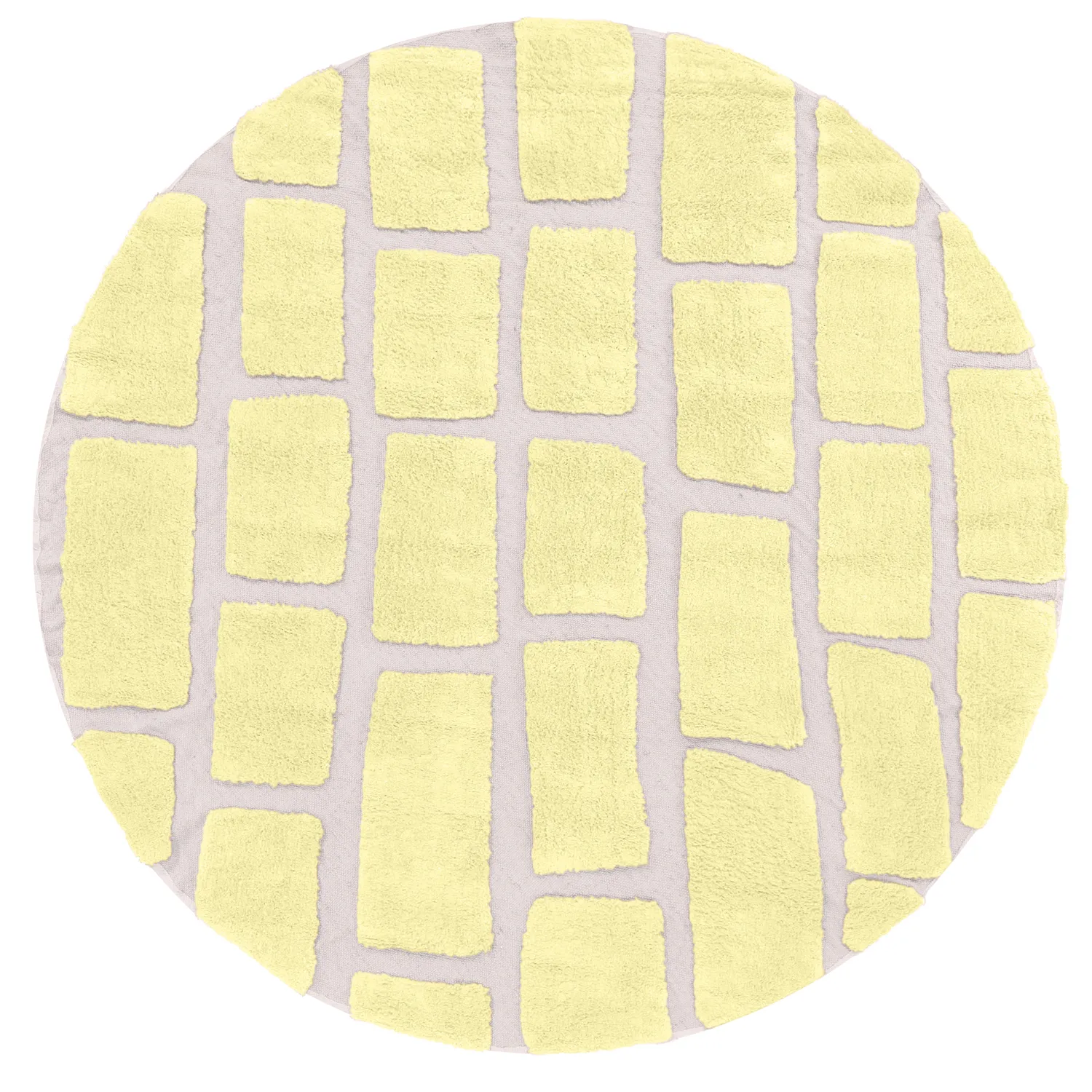 Alfombras redondeadas - Cyrus Natural Cotton Shaggy (amarillo)