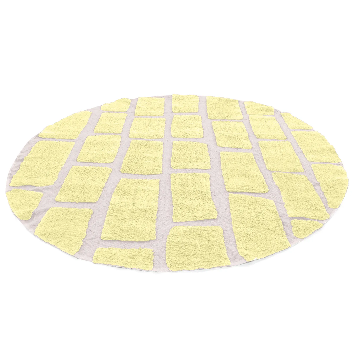 Alfombras redondeadas - Cyrus Natural Cotton Shaggy (amarillo)