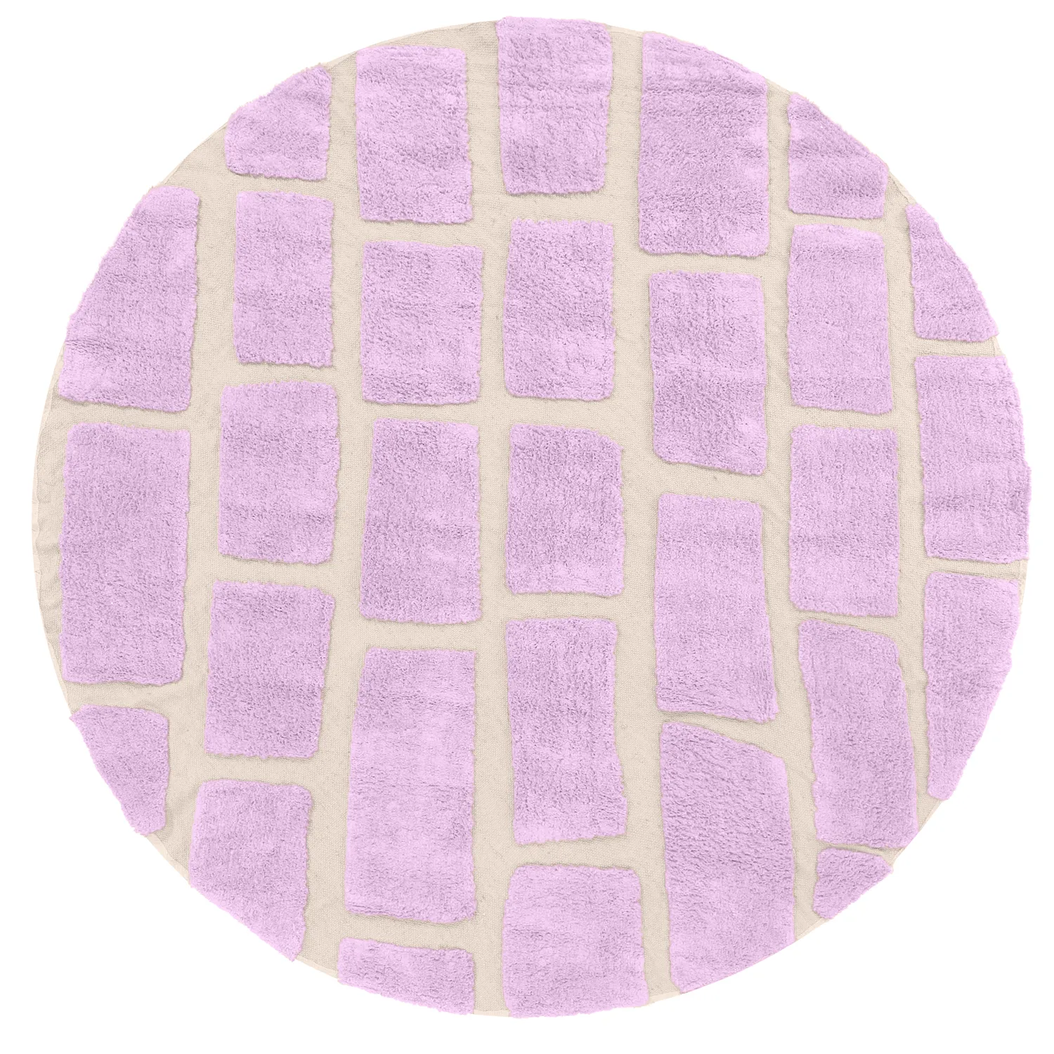 Alfombras redondeadas - Cyrus Natural Cotton Shaggy (púrpura)