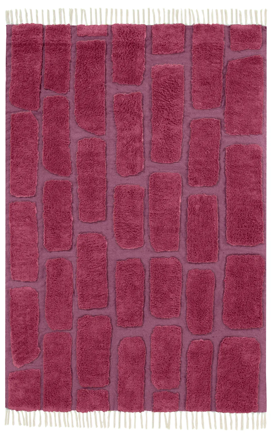 Alfombras de pelo largo - Cyrus Natural Cotton Shaggy (rojo)