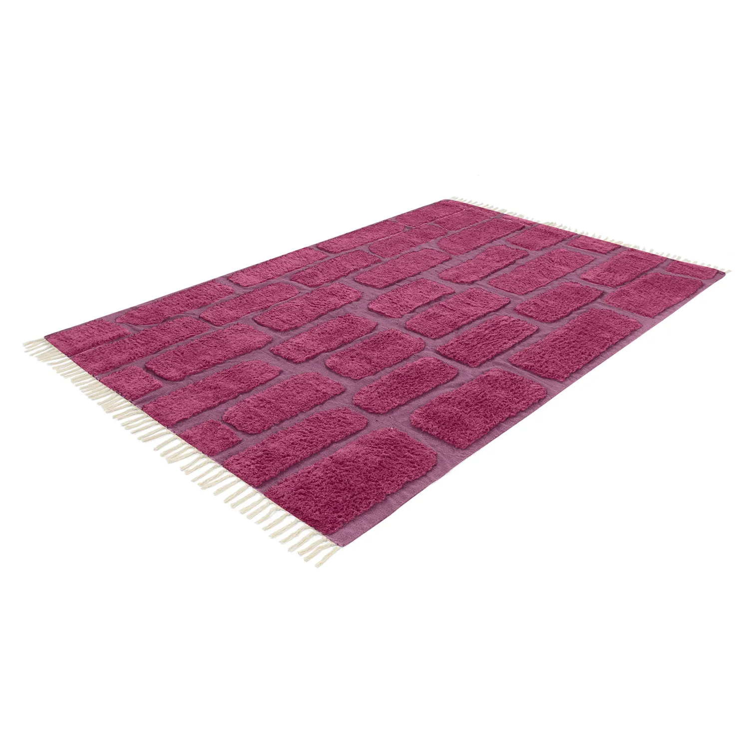 Alfombras de pelo largo - Cyrus Natural Cotton Shaggy (rojo)