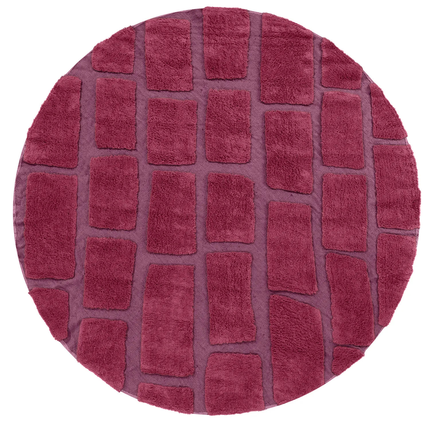 Alfombras redondeadas - Cyrus Natural Cotton Shaggy (rojo)