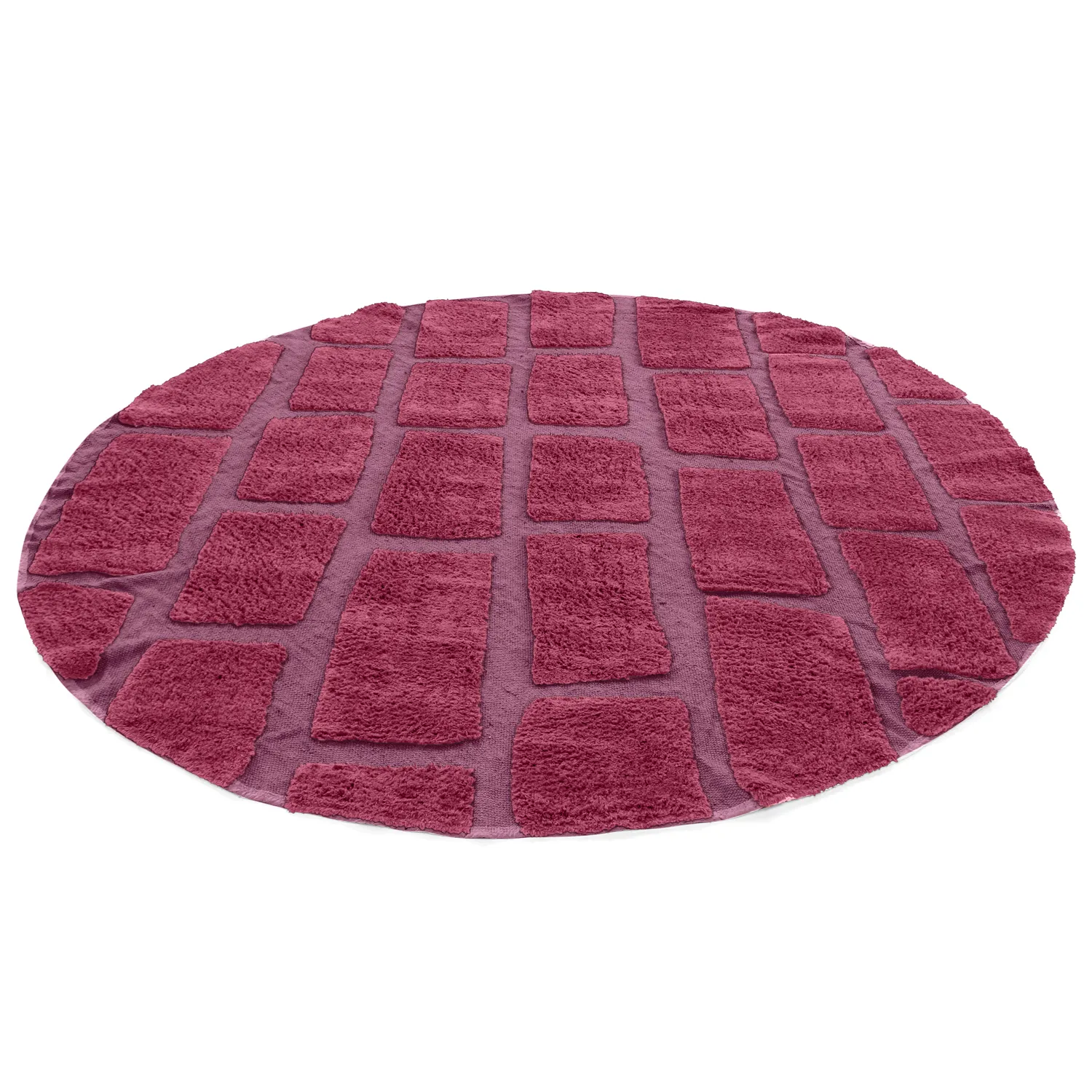 Alfombras redondeadas - Cyrus Natural Cotton Shaggy (rojo)