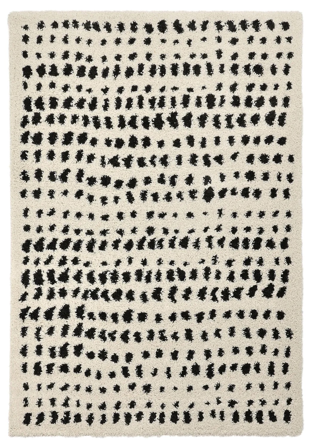 Alfombras de pelo largo - Dotty (negro/blanco)