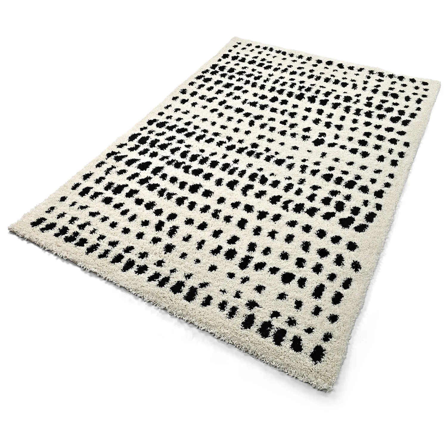 Alfombras de pelo largo - Dotty (negro/blanco)