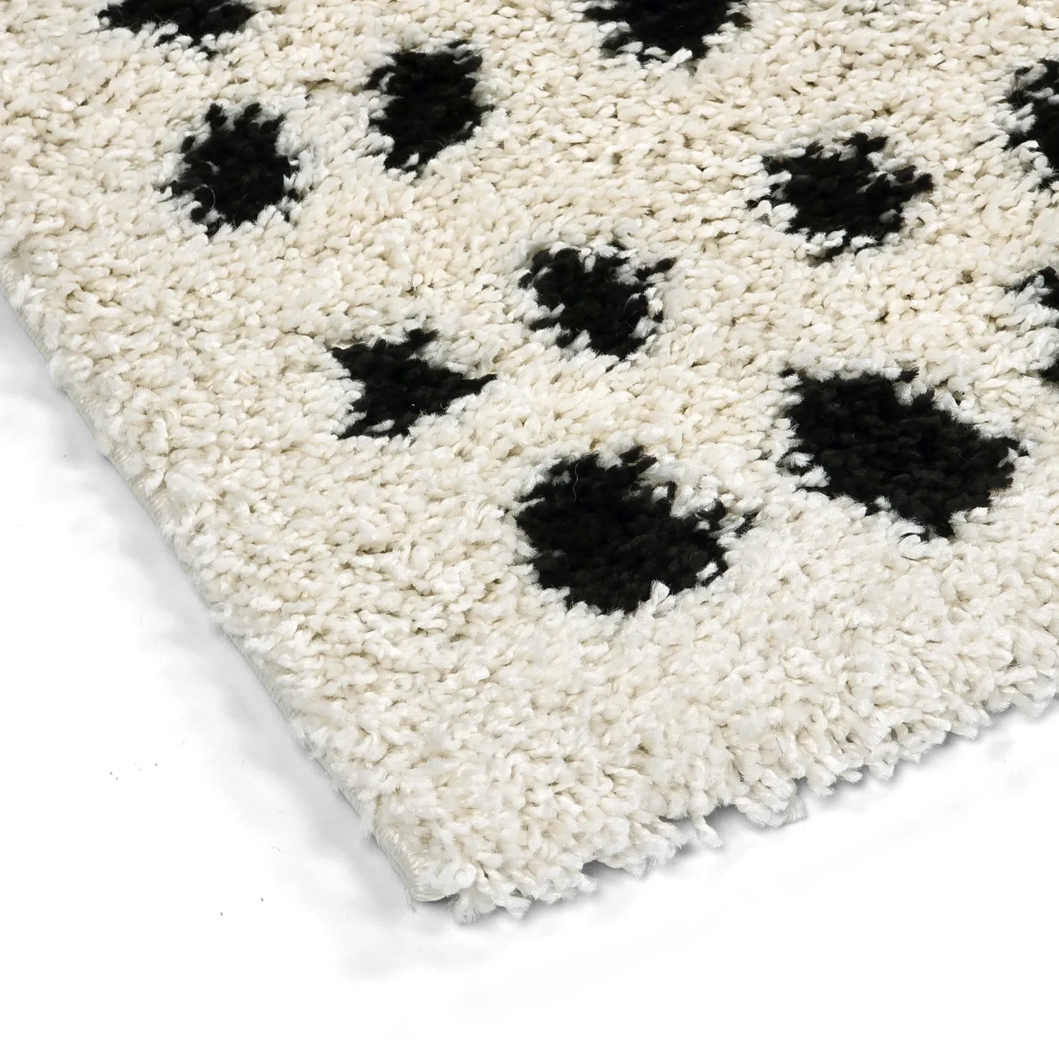 Alfombras de pelo largo - Dotty (negro/blanco)